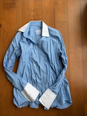Brioni Men's Striped Cotton-Poplin Shirt